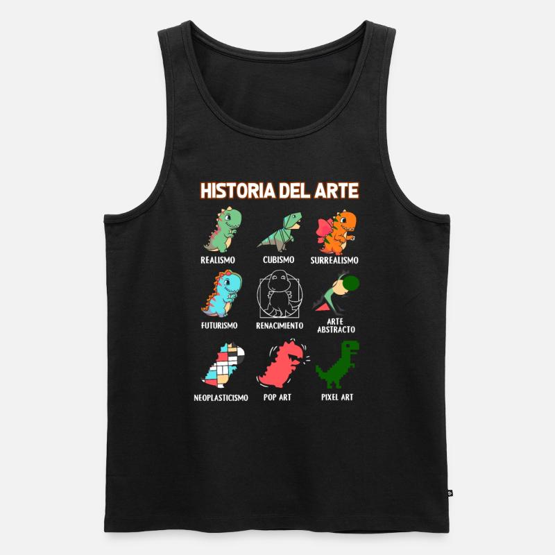 Kunstgeschichte Dinosaurier Spanisch - Männer Premium Bio Tank Top - Schwarz