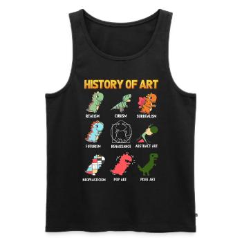 Art History with Dinosaurs English - Men's Premium Organic Tank Top - black - Front - AI Model Male 178 light (178cm)