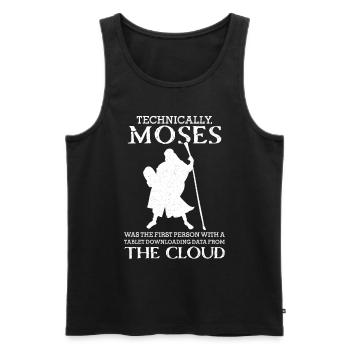 Moises First upload data English tablet - Men's Premium Organic Tank Top - black - Front - AI Model Male 178 light (178cm)