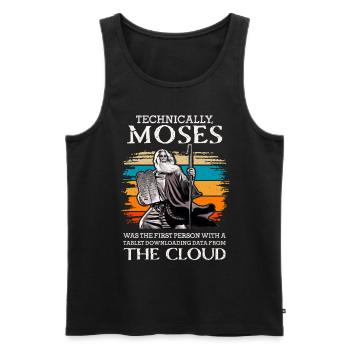 Moises First upload data English tablet - Men's Premium Organic Tank Top - black - Front - AI Model Male 178 light (178cm)