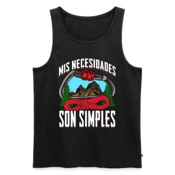 Mountaineer my needs are simple - Men's Premium Organic Tank Top - black - Front - Michal (187cm)