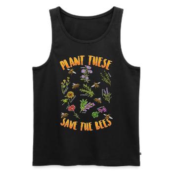 Plant This Saves Bees - Men's Premium Organic Tank Top - black - Front - Michal (187cm)