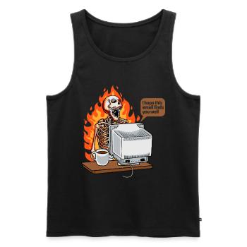 Gesättigter Kaffee bei der Arbeit Neue E-Mail - Männer Premium Bio Tank Top - Schwarz - Vorne - AI Model Male 178 light (178cm)