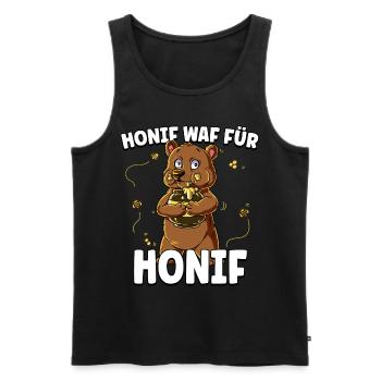 Bär Honig - Männer Premium Bio Tank Top - Schwarz - Vorne - Michal (187cm)