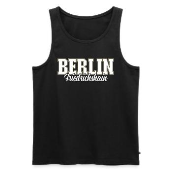 Berlin Friedrichshain - Männer Premium Bio Tank Top - Schwarz - Vorne - Michal (187cm)