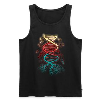 DNA Strand Sequence Biology Sciences - Men's Premium Organic Tank Top - black - Front - AI Model Male 178 light (178cm)