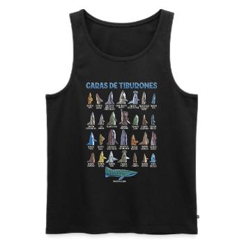 Types of sharks Identification Faces - Men's Premium Organic Tank Top - black - Front - AI Model Male 178 light (178cm)