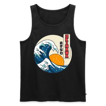 Große Welle von Kanagawa Okinawa Japan - Männer Premium Bio Tank Top - Schwarz - Vorne - AI Model Male 178 light (178cm)