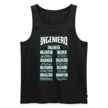 Carrière d’ingénieur linguistique - Débardeur bio Premium Homme - noir - Devant - Michal (187cm)