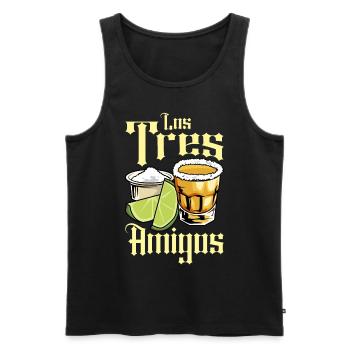 Los Tres Amigos Tequila Mexico Fiesta - Men's Premium Organic Tank Top - black - Front - AI Model Male 178 light (178cm)