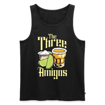 Los Tres Amigos Tequila Mexico Fiesta - Men's Premium Organic Tank Top - black - Front - AI Model Male 178 light (178cm)