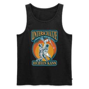 Fechten Mädchen - Männer Premium Bio Tank Top - Schwarz - Vorne - AI Model Male 178 light (178cm)