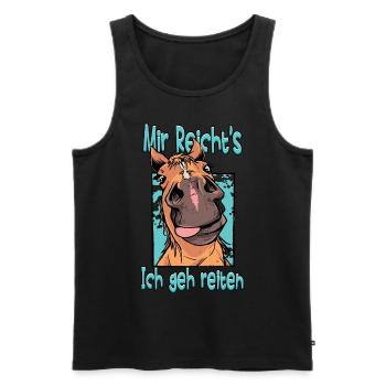 Mir Reichts Ich Geh Reiten Pferde - Männer Premium Bio Tank Top - Schwarz - Vorne - Michal (187cm)