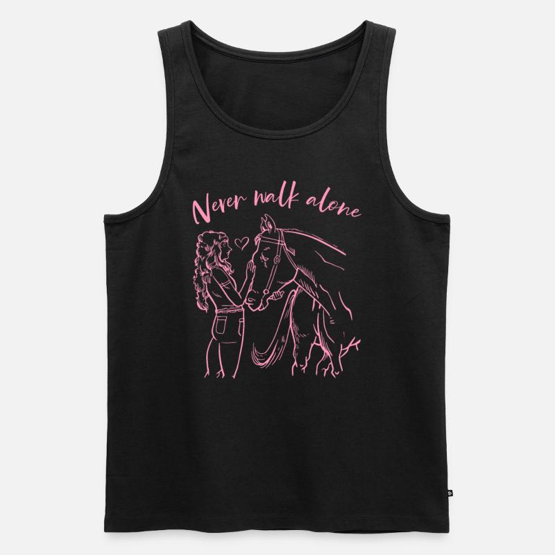 Never Walk Alone Pferde - Männer Premium Bio Tank Top - Schwarz