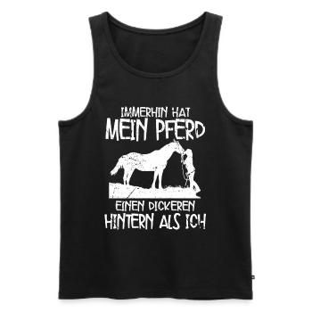 Pferde - Männer Premium Bio Tank Top - Schwarz - Vorne - Michal (187cm)