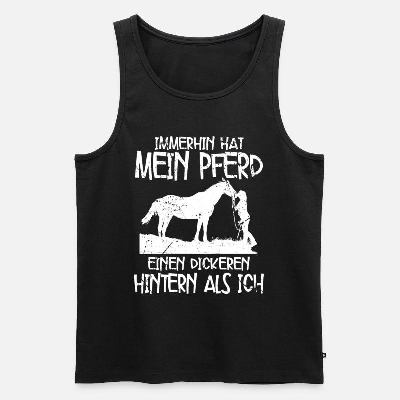 Pferde - Männer Premium Bio Tank Top - Schwarz