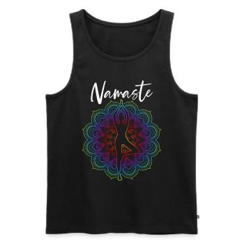 Yoga Namaste - Männer Premium Bio Tank Top - Schwarz - Vorne - Michal (187cm)