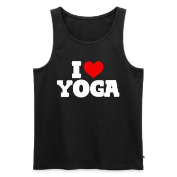 I Love Yoga - Männer Premium Bio Tank Top - Schwarz - Vorne - Michal (187cm)