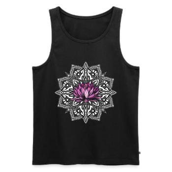 Yoga Mandala - Männer Premium Bio Tank Top - Schwarz - Vorne - Michal (187cm)