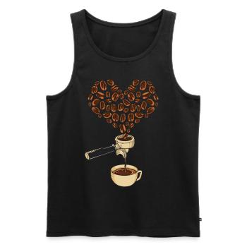 Love for espresso coffee machine - Men's Premium Organic Tank Top - black - Front - AI Model Male 178 light (178cm)
