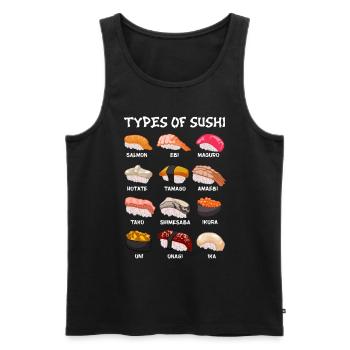 Arten von Sushi Japanisches orientalisches Essen - Männer Premium Bio Tank Top - Schwarz - Vorne - Michal (187cm)