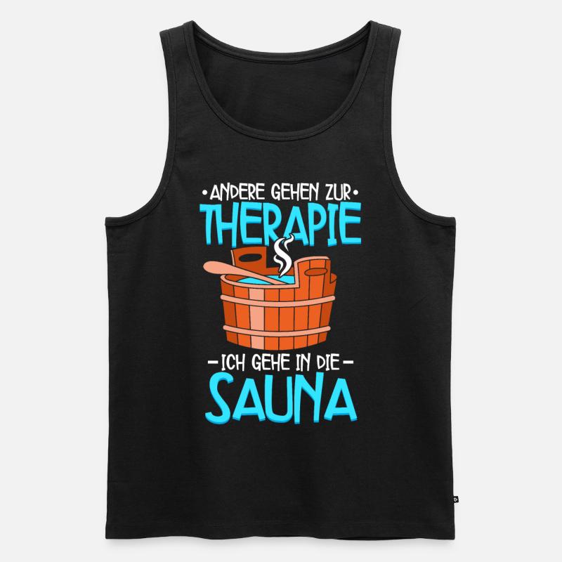 Sauna - Männer Premium Bio Tank Top - Schwarz