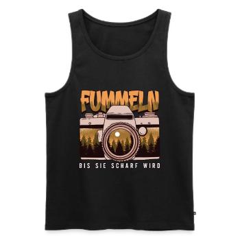 Fotografieren Fotografen - Männer Premium Bio Tank Top - Schwarz - Vorne - Michal (187cm)