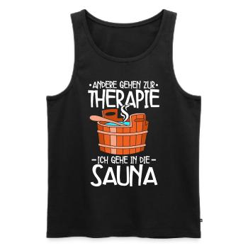 Sauna - Männer Premium Bio Tank Top - Schwarz - Vorne - AI Model Male 178 light (178cm)