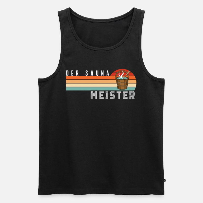 Sauna - Männer Premium Bio Tank Top - Schwarz