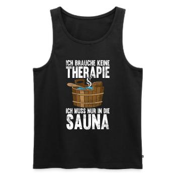Sauna - Männer Premium Bio Tank Top - Schwarz - Vorne - AI Model Male 178 light (178cm)