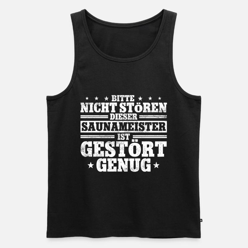 Sauna - Männer Premium Bio Tank Top - Schwarz