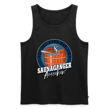 Sauna - Männer Premium Bio Tank Top - Schwarz - Vorne - AI Model Male 178 light (178cm)