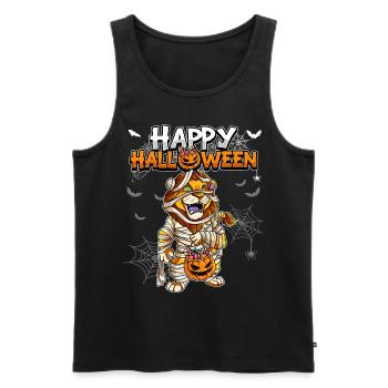 Halloween Löwe Mumie - Männer Premium Bio Tank Top - Schwarz - Vorne - Michal (187cm)