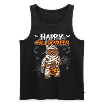 Halloween Bär Mumie - Männer Premium Bio Tank Top - Schwarz - Vorne - Michal (187cm)
