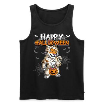 Halloween Tiger Mumie - Männer Premium Bio Tank Top - Schwarz - Vorne - Michal (187cm)