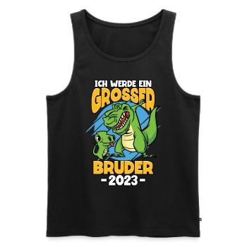 Ich Werde Ein Großer Bruder 2023 - Männer Premium Bio Tank Top - Schwarz - Vorne - Michal (187cm)