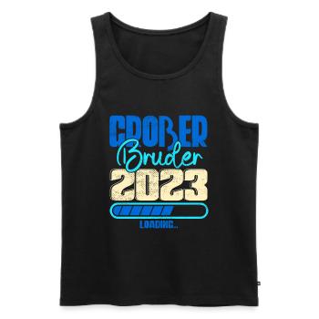 Großer Bruder Loading 2023 - Männer Premium Bio Tank Top - Schwarz - Vorne - Michal (187cm)