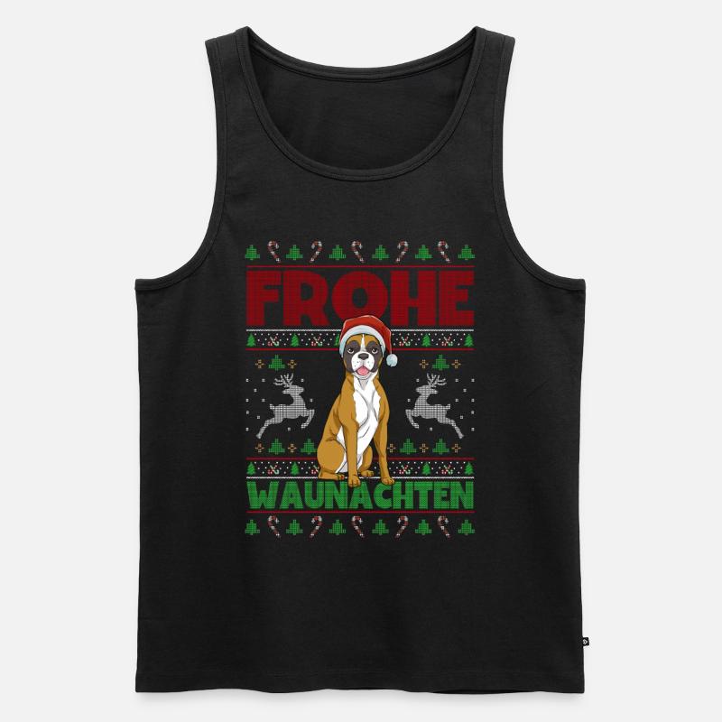 Frohe Weihnachten Boxer - Männer Premium Bio Tank Top - Schwarz