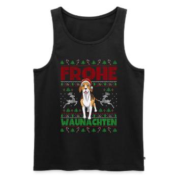 Frohe Weihnachten Beagle - Männer Premium Bio Tank Top - Schwarz - Vorne - AI Model Male 178 light (178cm)