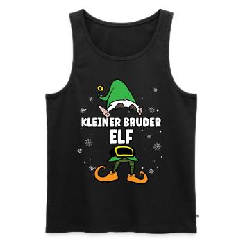 Kleiner Bruder Elf Partnerlook Weihnachten - Männer Premium Bio Tank Top - Schwarz - Vorne - Michal (187cm)