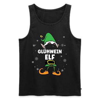 Glühwein Elf Partnerlook Weihnachten - Männer Premium Bio Tank Top - Schwarz - Vorne - Michal (187cm)