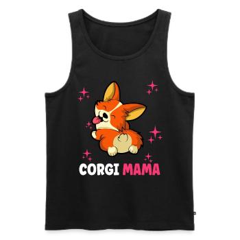 Corgi Mama - Männer Premium Bio Tank Top - Schwarz - Vorne - Michal (187cm)