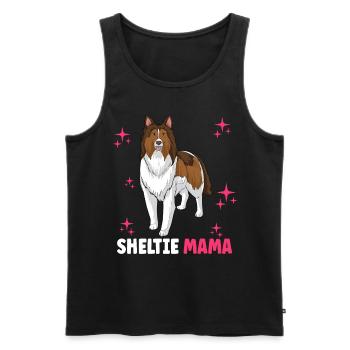Sheltie Mama - Männer Premium Bio Tank Top - Schwarz - Vorne - AI Model Male 178 light (178cm)