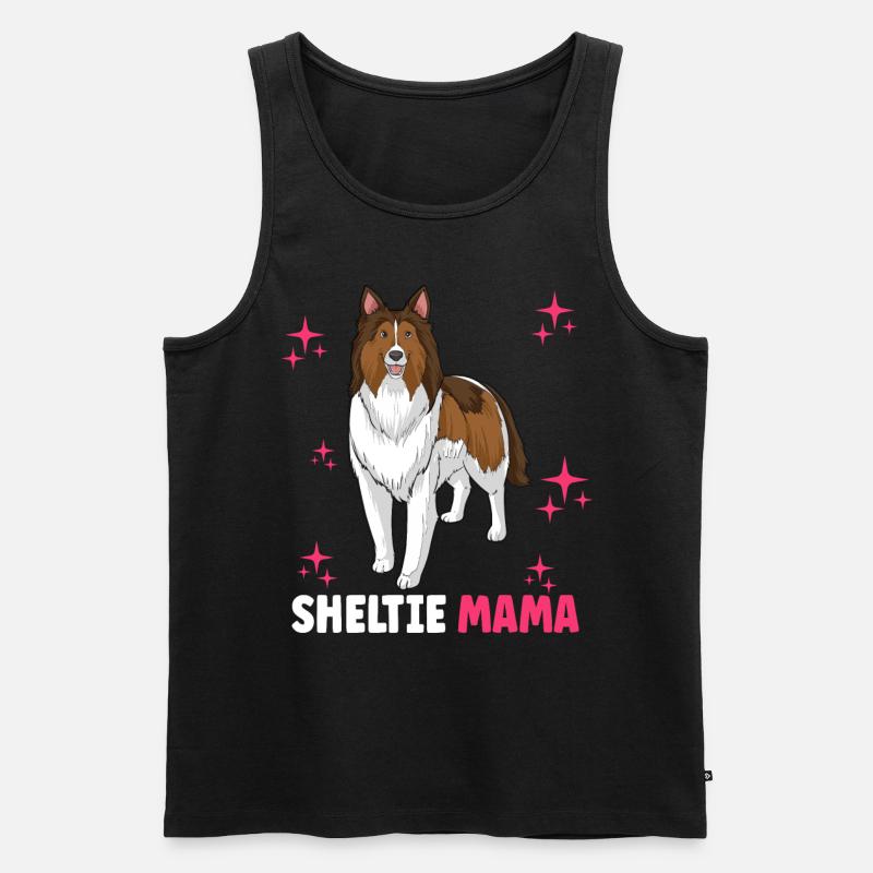 Sheltie Mama - Männer Premium Bio Tank Top - Schwarz