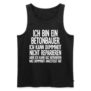 Betonbauer - Männer Premium Bio Tank Top - Schwarz - Vorne - Michal (187cm)