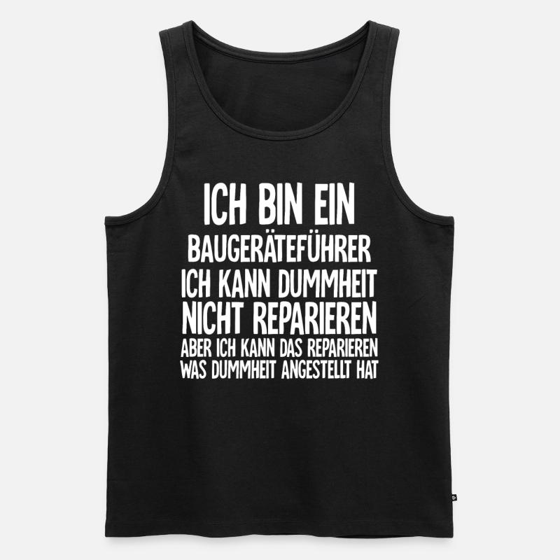 Baugeräteführer - Männer Premium Bio Tank Top - Schwarz