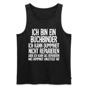Buchbinder - Männer Premium Bio Tank Top - Schwarz - Vorne - AI Model Male 178 light (178cm)
