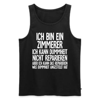 Zimmerer - Männer Premium Bio Tank Top - Schwarz - Vorne - AI Model Male 178 light (178cm)