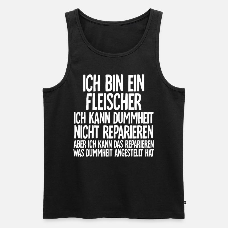 Fleischer - Männer Premium Bio Tank Top - Schwarz