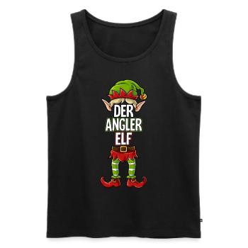 Angler Elf Partnerlook Weihnachten - Männer Premium Bio Tank Top - Schwarz - Vorne - Michal (187cm)